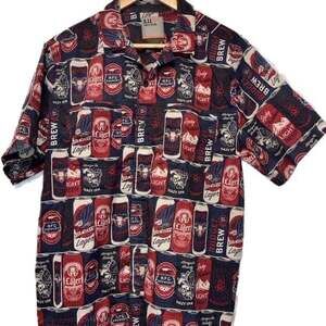 5.11 Tactical Red and Navy Beer Can Shirt Size M